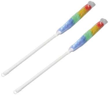 Set van 2x stuks plumeaus/dusters synthetisch met telescoopsteel 86-120 cm gekleurd