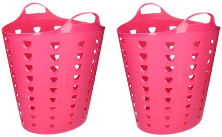 Set van 2x stuks roze wasmand flexibel 47 cm - Wasmanden