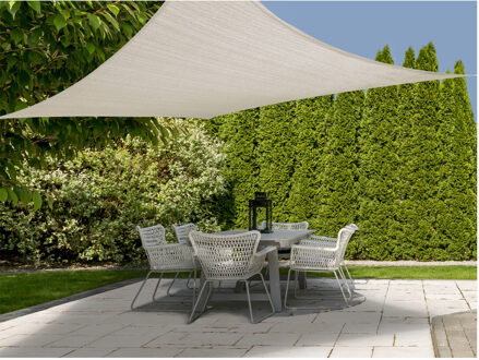 Set van 2x stuks schaduwdoeken/zonneschermen vierkant creme 3 x 3 meter