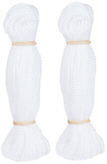 Set van 2x stuks scheerlijnen / touwen 20 meter - Scheerlijnen Wit