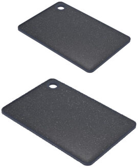 Set van 2x stuks snijplanken zwart gemeleerd 27 en 23 cm - Snijplanken