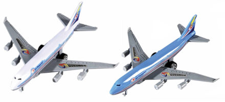 Set van 2x stuks speelgoed vliegtuigjes van 14 cm