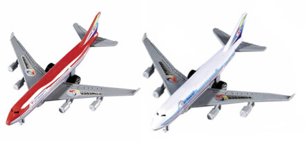 Set van 2x stuks speelgoed vliegtuigjes van 14 cm