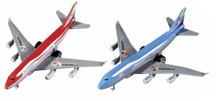 Set van 2x stuks speelgoed vliegtuigjes van 14 cm