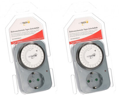 Set van 2x stuks tijdschakelaar/tijdklok electra voor binnen - Action products