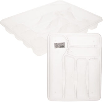 Set van 2x stuks transparante bestekbakken/bestekhouders 37 x 29 cm