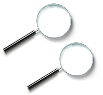 Set van 2x stuks vergootglazen zwart 21,5 x 10 x 1,5 cm - Loep - kaartlezen / vergrootglazen