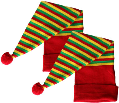 Set van 2x stuks verkleed slaapmutsen rood/geel/groen voor volwassenen