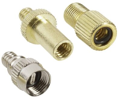 Set van 2x stuks verloopnippel voor fietsventiel 3-delig