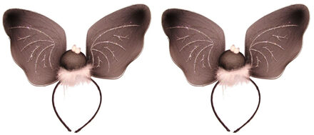 Set van 2x stuks vleermuizen vleugels diadeem