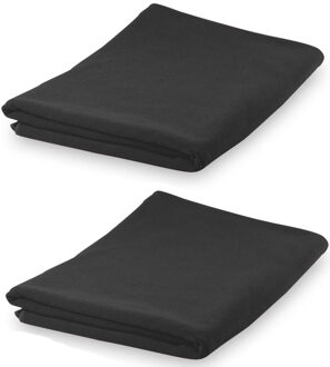 Set van 2x stuks yoga wellness microvezel handdoeken 150 x 75 cm zwart - Sporthanddoeken