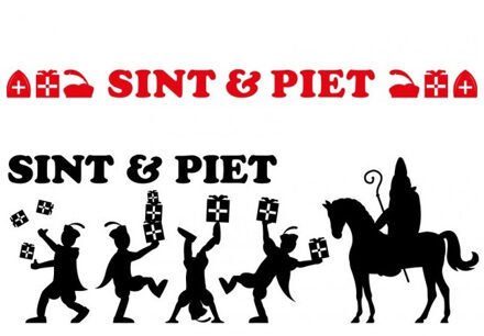 Set van 2x stuks zelfklevende grote Sinterklaas raamstickers