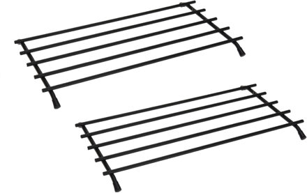 Set van 2x stuks zwarte pannen/ovenschalen onderzetters van metaal 35 x 20 cm