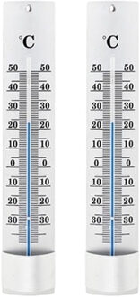 Set van 2x thermometer voor binnen en buiten 21 cm