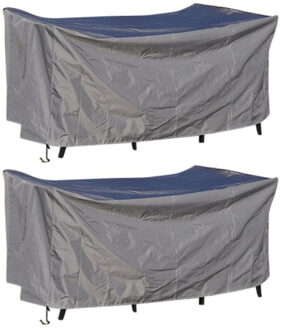Set van 2x Tuinmeubelen afdekhoes / beschermhoes vierkant 185 x 125 x 85 cm - Afdekhoezen/beschermhoezen - Tuinmeubelhoes - Tuinmeubels beschermen