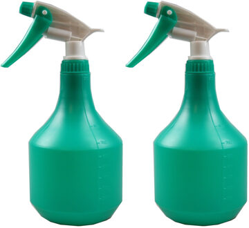 Set van 2x Watersprays/plantensproeiers groen 900 ml - Plantenspuiten