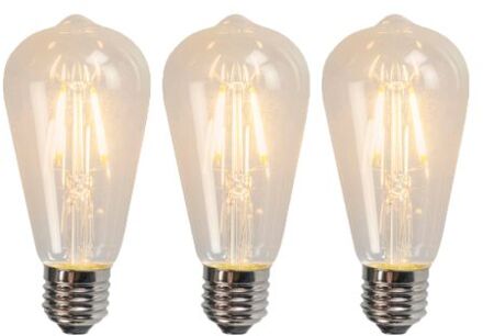 Set van 3 E27 LED filament lamp ST64 4W 470LM 2700K