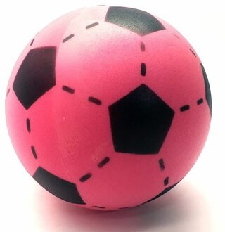 Set van 3 foam softbal voetballen roze 20 cm - Zachte speelgoed voetbal