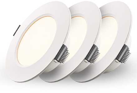Set van 3 Georgia LED Inbouwspots - 3W 300lm - Rond - 2700K - Ø100 mm - IP20 - Wit