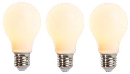 Set van 3 LED filament lamp E27 5W 410lm A60 dimbaar mat