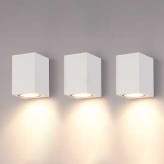 Set van 3 Marion - LED Wandlampen - 4 Watt 345 lumen - 2700K Warm wit - GU10 - Dimbaar - IP65 Waterdicht - Voor binnen en buiten - Wit