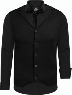 Set van 3 overhemden met vest en stropdas Zwart - 2XL