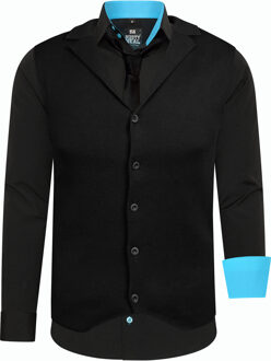 Set van 3 overhemden met vest en stropdas Zwart - L