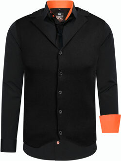 Set van 3 overhemden met vest en stropdas Zwart