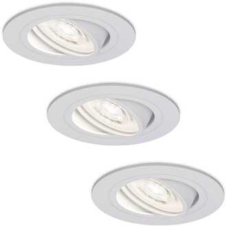 Set van 3 Pittsburg LED inbouwspots - Extra plat 58mm - GU10 LED Module - 6000K daglicht wit - Dimbaar - Rond - Kantelbaar - Voor binnen - Wit