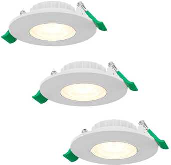 Set van 3 Prado dimbare LED Inbouwspots - 6 watt 570 lumen - CCT instelbare lichtkleur 2700K/4000K/6000K - Lage inbouwdiepte 25 mm - Rond - IP44 voor binnen en buiten - Wit