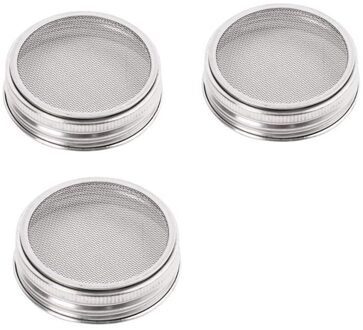Set Van 3 Rvs Kiemen Pot Deksel Kit Voor Superb Ventilatie Fit Voor Brede Mond Mason Jars Weckpotten voor Maken Orga