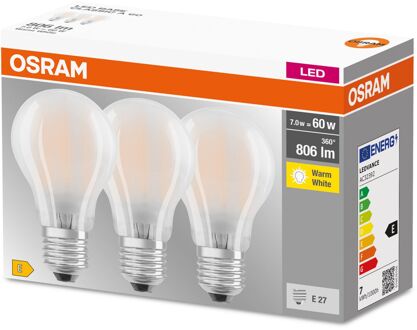 Set Van 3 Standaard E27 Led-lampen Mat 7 W Gelijk Aan 60 W Warmwit