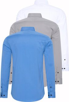 Set van 3 zakelijke overhemden Veelkleurig