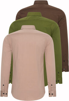 Set van 3 zakelijke overhemden Veelkleurig