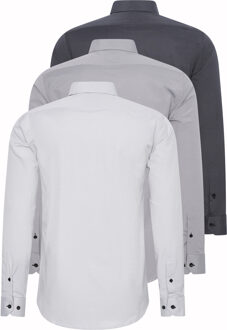 Set van 3 zakelijke overhemden Veelkleurig