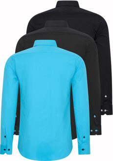 Set van 3 zakelijke overhemden Veelkleurig