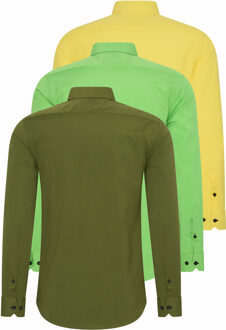 Set van 3 zakelijke overhemden Veelkleurig