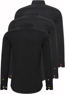 Set van 3 zakelijke overhemden Veelkleurig