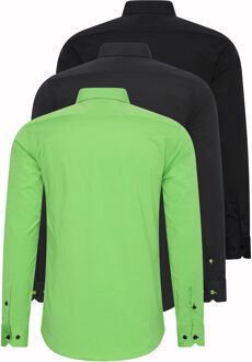 Set van 3 zakelijke overhemden Veelkleurig