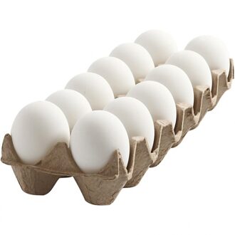 Set van 36x stuks witte plastic eieren 6 cm - Feestdecoratievoorwerp