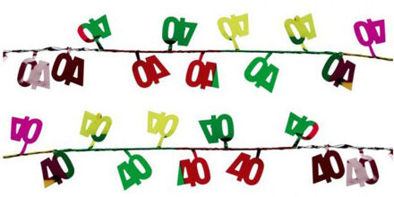 Set van 3x stuks 40 jaar verjaardag thema decoratie dunne slinger 270 cm