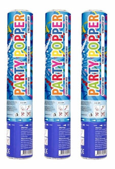 Set van 3x stuks confetti party shooters kanonnen gekleurd 26 cm