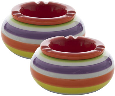 Set van 3x stuks dolomite keramiek storm asbakken rood 11.5 x 6.5 cm