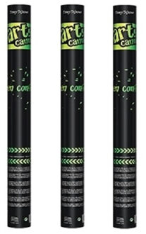 Set Van 3x Stuks Groene Confetti Kanonnen/shooters 60 Cm - Confetti