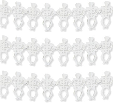 Set van 3x stuks halloween/Horror thema skeletten feestslinger 3 meter van papier