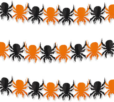 Set van 3x stuks halloween/Horror thema spinnen feestslinger 3 meter van papier