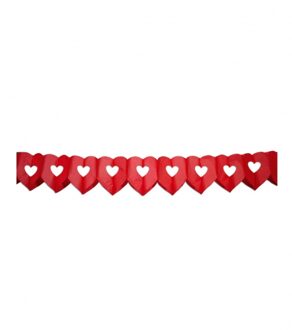 Set van 3x stuks Hartjes Liefde thema Valentijn slingers van 6 meter rood - Feestslingers