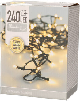 Set van 3x stuks kerstverlichting extra warm wit buiten 120 lampjes 900 cm - Kerstverlichting kerstboom Zwart