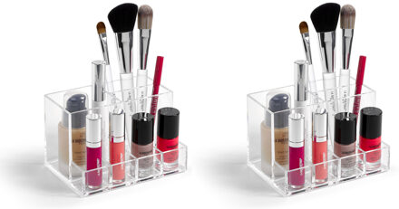 Set van 3x stuks make-up organizers/houder 7-vaks 10 x 14 x 9 cm