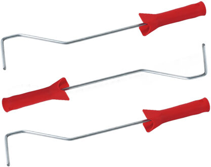 Set van 3x stuks muur/lak verfroller lange beugels / verfbeugels voor 10 cm roller